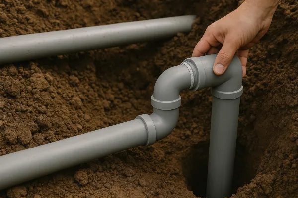 PVC pipes going underground in Cedar Park, TX - Residential Plumbing Services PVC pipes going underground in Cedar Park, TX - Residential Plumbing Services